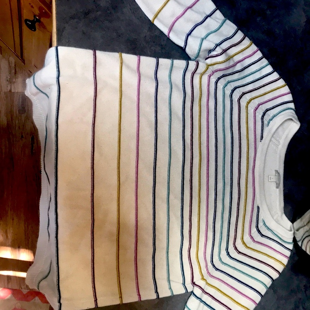 Cute white striped sweater size small from Talbots